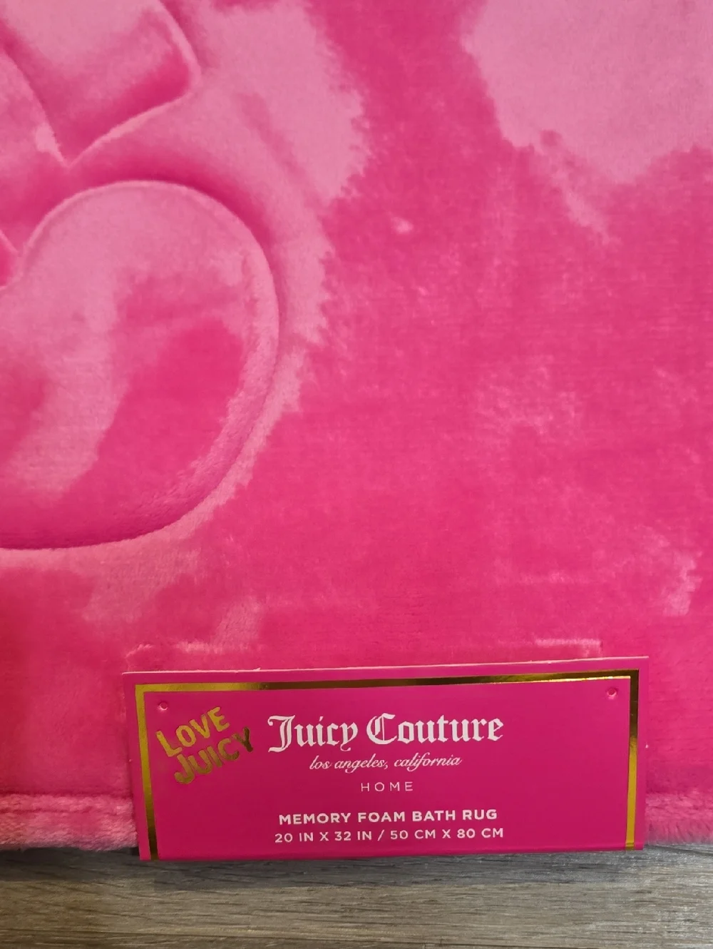 Juicy Couture Home Heart Cherry Embossed Plush Bath Rug- LG